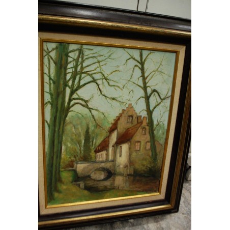 (P-843) Hoone vaatega maal, signeeritud