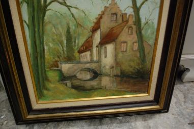 (P-843) Hoone vaatega maal, signeeritud