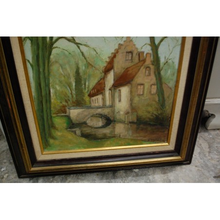 (P-843) Hoone vaatega maal, signeeritud