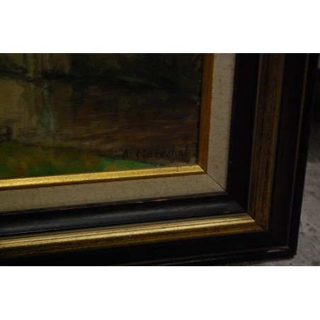 (P-843) Hoone vaatega maal, signeeritud