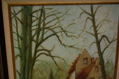 (P-843) Hoone vaatega maal, signeeritud