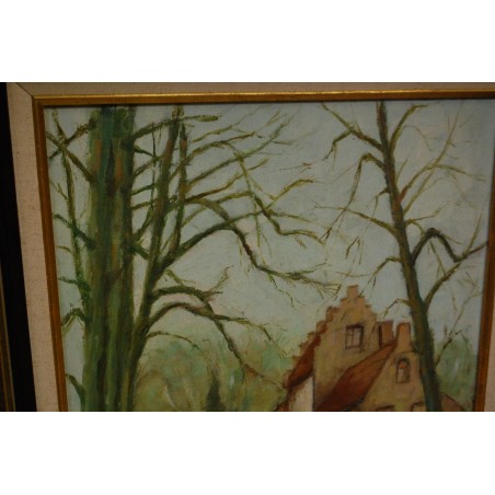 (P-843) Hoone vaatega maal, signeeritud