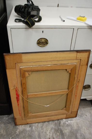 (P-843) Hoone vaatega maal, signeeritud