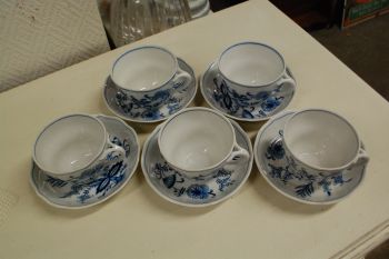 (n-5249)  Bavaria, sibulamustriga kohvitassid-taldrikud, 5tk 2