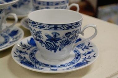 (n-5281/9) Bavaria Winterling Echt Kobalt, sibulamustriga kohvitassid-taldrikud, 6tk