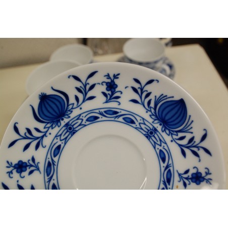 (n-5281/9) Bavaria Winterling Echt Kobalt, sibulamustriga kohvitassid-taldrikud, 6tk