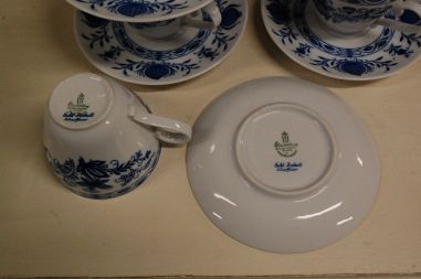 (n-5281/9) Bavaria Winterling Echt Kobalt, sibulamustriga kohvitassid-taldrikud, 6tk