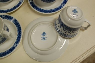 (n-5313/3) Jlmenau  Graf von Henneberg Echt Kobalt kohvitassid-taldrikud, 4tk