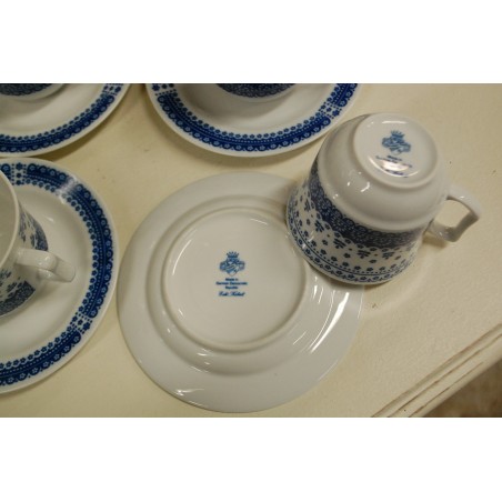 (n-5313/3) Jlmenau  Graf von Henneberg Echt Kobalt kohvitassid-taldrikud, 4tk