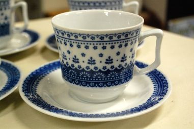 (n-5313/3) Jlmenau  Graf von Henneberg Echt Kobalt kohvitassid-taldrikud, 4tk