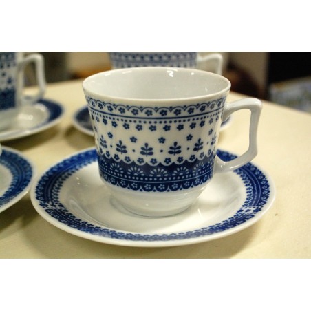 (n-5313/3) Jlmenau  Graf von Henneberg Echt Kobalt kohvitassid-taldrikud, 4tk