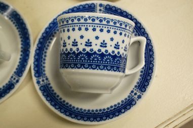 (n-5313/3) Jlmenau  Graf von Henneberg Echt Kobalt kohvitassid-taldrikud, 4tk