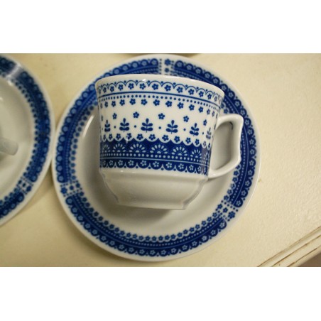 (n-5313/3) Jlmenau  Graf von Henneberg Echt Kobalt kohvitassid-taldrikud, 4tk