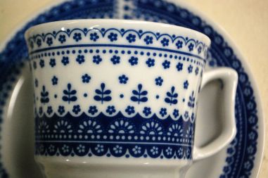 (n-5313/3) Jlmenau  Graf von Henneberg Echt Kobalt kohvitassid-taldrikud, 4tk