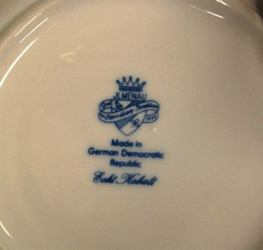 (n-5313/3) Jlmenau  Graf von Henneberg Echt Kobalt kohvitassid-taldrikud, 4tk