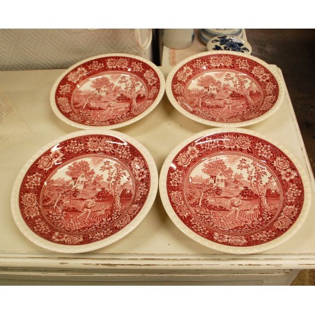 (n-5329/3) Villeroy & Boch Rusticana punased supi-pastataldrikud, 4tk