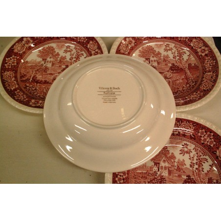 (n-5329/3) Villeroy & Boch Rusticana punased supi-pastataldrikud, 4tk