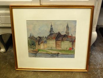 (P-884) Raamitud akvarell, signeeritud