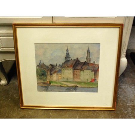 (P-884) Raamitud akvarell, signeeritud