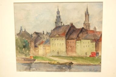 (P-884) Raamitud akvarell, signeeritud