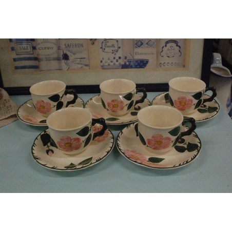 (n-2742/5) Villeroy&Boch Wild Rose kohvitassid-taldrikud, 5tk