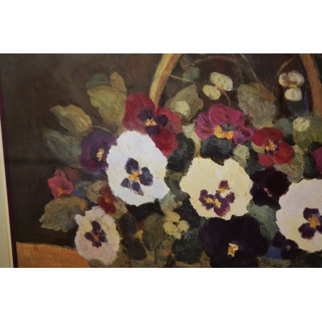 (n-5607) Ilus lilledega raamitud repro