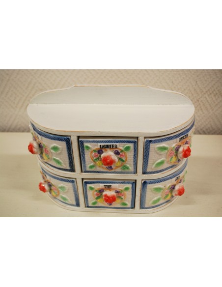 (n-5707) Valge puitraamiga maitseaineriiul