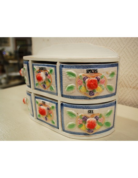 (n-5707) Valge puitraamiga maitseaineriiul