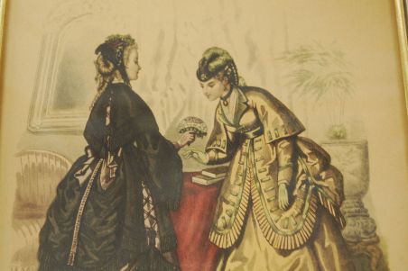 (R-025) 2tk Vanad raamitud pildid Prantsuse moest 1800a