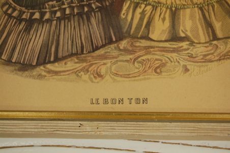 (R-025) 2tk Vanad raamitud pildid Prantsuse moest 1800a