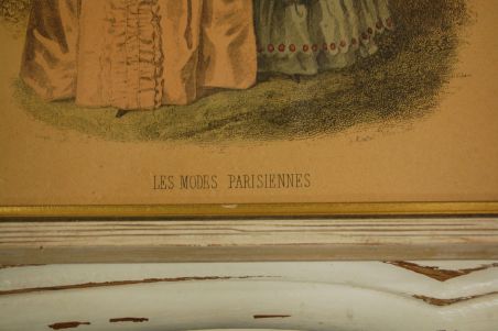 (R-025) 2tk Vanad raamitud pildid Prantsuse moest 1800a