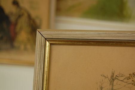 (R-025) 2tk Vanad raamitud pildid Prantsuse moest 1800a