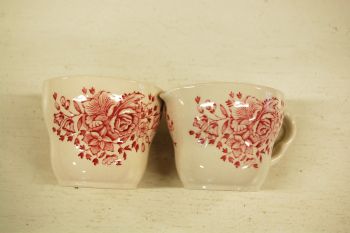 (n-309/7) English Ironstone Tableware, Kew Gardens, koorekann ja suhkru kauss 2