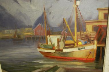 (L-488) Raamitud mereteemaline õlimaal, signeeritud