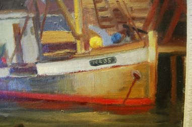 (L-488) Raamitud mereteemaline õlimaal, signeeritud