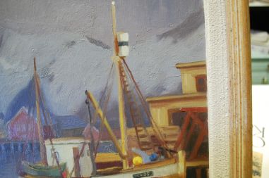 (L-488) Raamitud mereteemaline õlimaal, signeeritud