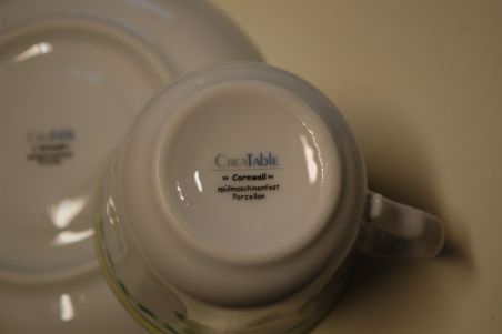 (n-3458/2) Crea Table Cornwall puuviljadega kohvitassid-taldrikud, 3tk