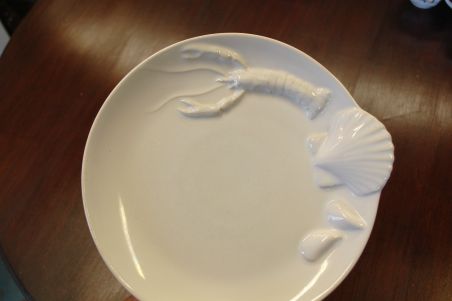 (n-5831) Valged vähkidega mereanni taldrikud, 6tk (n-5831) Valged vähkidega mereanni taldrikud, 6tk