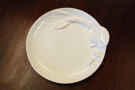 (n-5831) Valged vähkidega mereanni taldrikud, 6tk (n-5831) Valged vähkidega mereanni taldrikud, 6tk