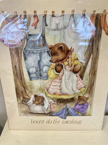 (P-912) Trükipilt-plakat "karud pesu pesemas"