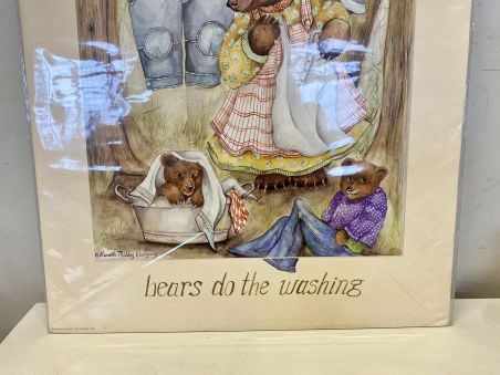 (P-912) Trükipilt-plakat "karud pesu pesemas"