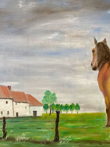 (P-916) Hobustega maal