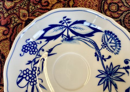 (n-5885) Triptis Porzellan Zwiebelmuster, kohvitassid-taldrikud, 6 tk komplektis