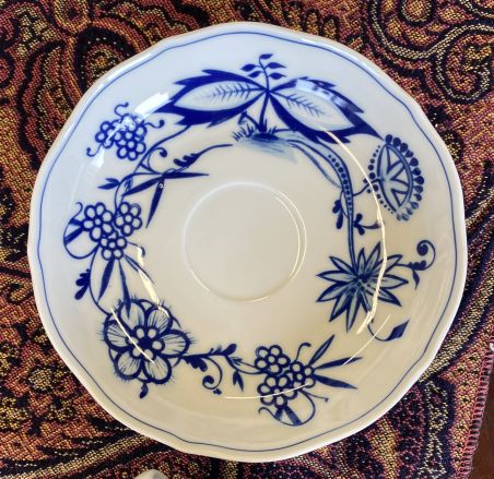 (n-5885) Triptis Porzellan Zwiebelmuster, kohvitassid-taldrikud, 6 tk komplektis