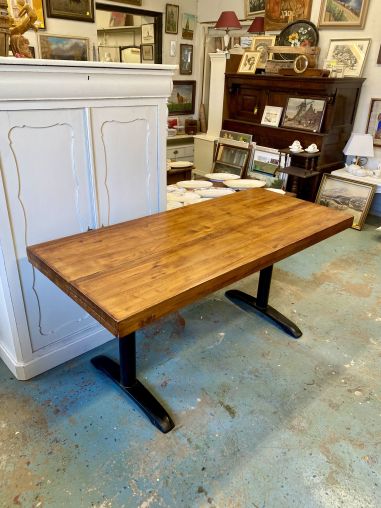 (L-508) Raske puitplaadiga kohvikulaud