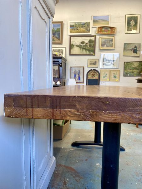 (L-508) Raske puitplaadiga kohvikulaud