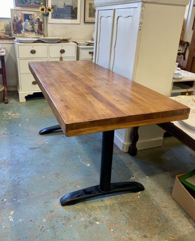 (L-508) Raske puitplaadiga kohvikulaud