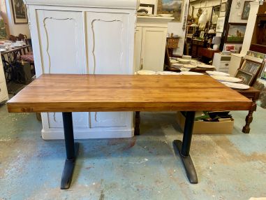 (L-508) Raske puitplaadiga kohvikulaud