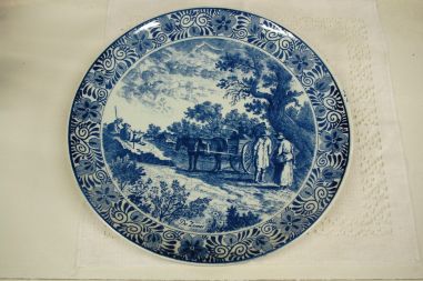 (n-5966) Delfts Blauw käsitsimaalitud suur seinataldrik "Suvi"