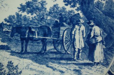 (n-5966) Delfts Blauw käsitsimaalitud suur seinataldrik "Suvi"